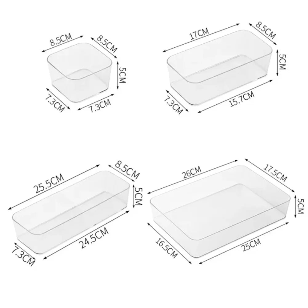 Organisateurs Tiroirs Bureau Maquillage 2025 – Boîtes Plastique Transparent | Rangement Salle de Bain & Bureau