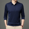Polo Homme Manches Longues Col Polo Couleur Unie – Casual Élégant Printemps Automne | Mode Homme Premium