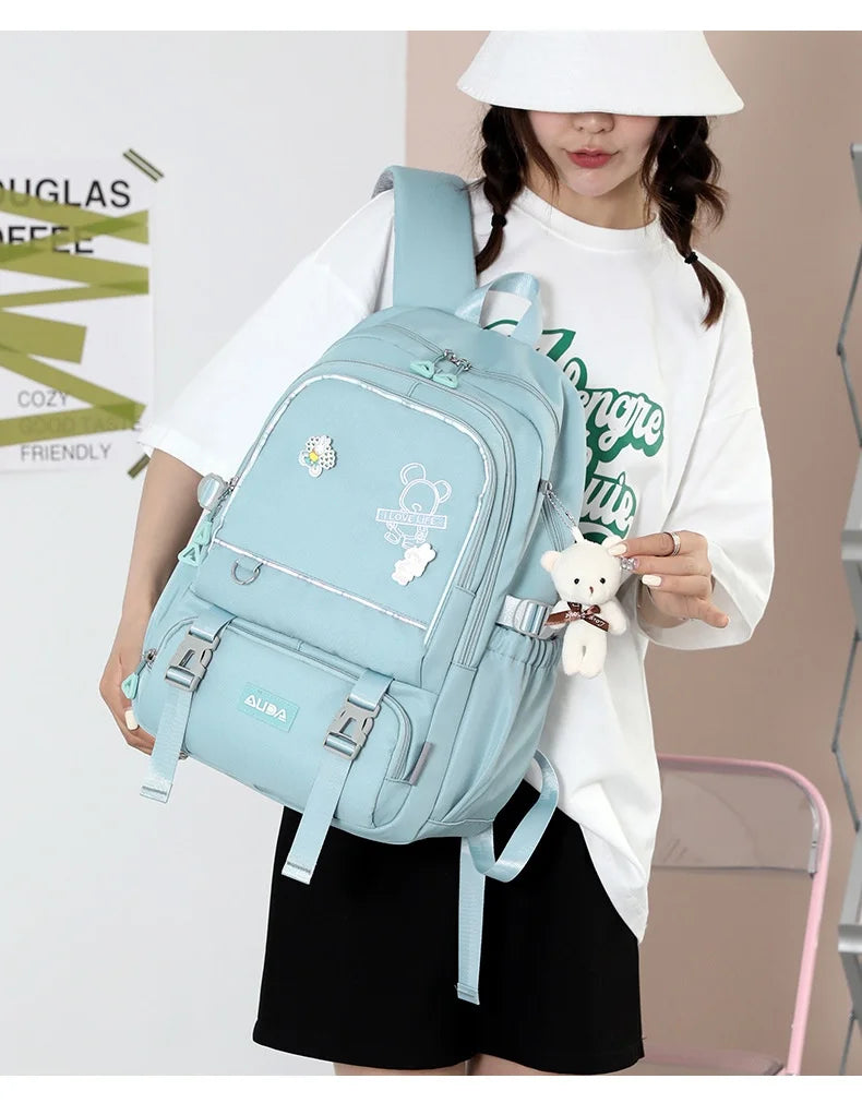 Sac À Dos Scolaire Kawaii Fille Ado – Grand Cartable Collège Lycée Laptop Voyage