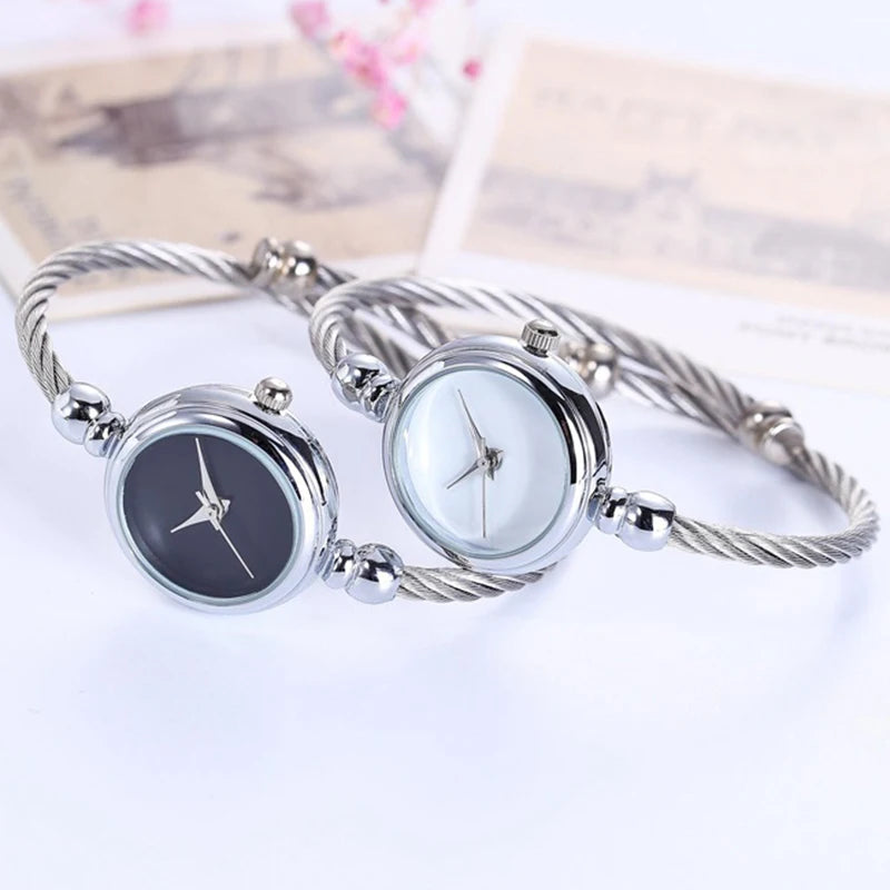 Montre Femme MAYZHISU Rétro Quartz Or – Bracelet Bangle Chaîne Acier Luxe Minimaliste