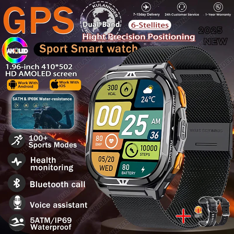 Smartwatch XIAOMI Sport GPS Kompass Anruf BT Höhenmesser Gesundheit – Wasserdicht 3ATM Schwimmen