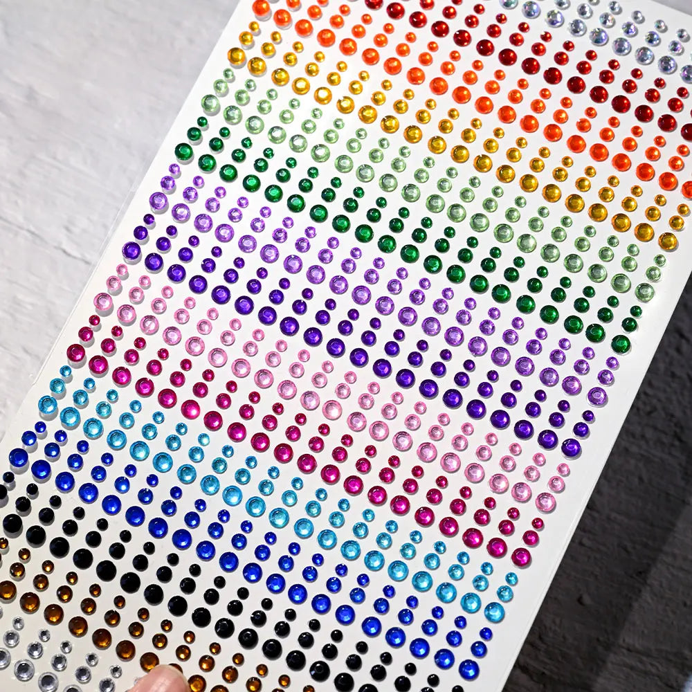900 Strass Perle Visage 3/4/5mm – Stickers Autoadhésifs Waterproof | Bijoux Maquillage Mariage & Fête