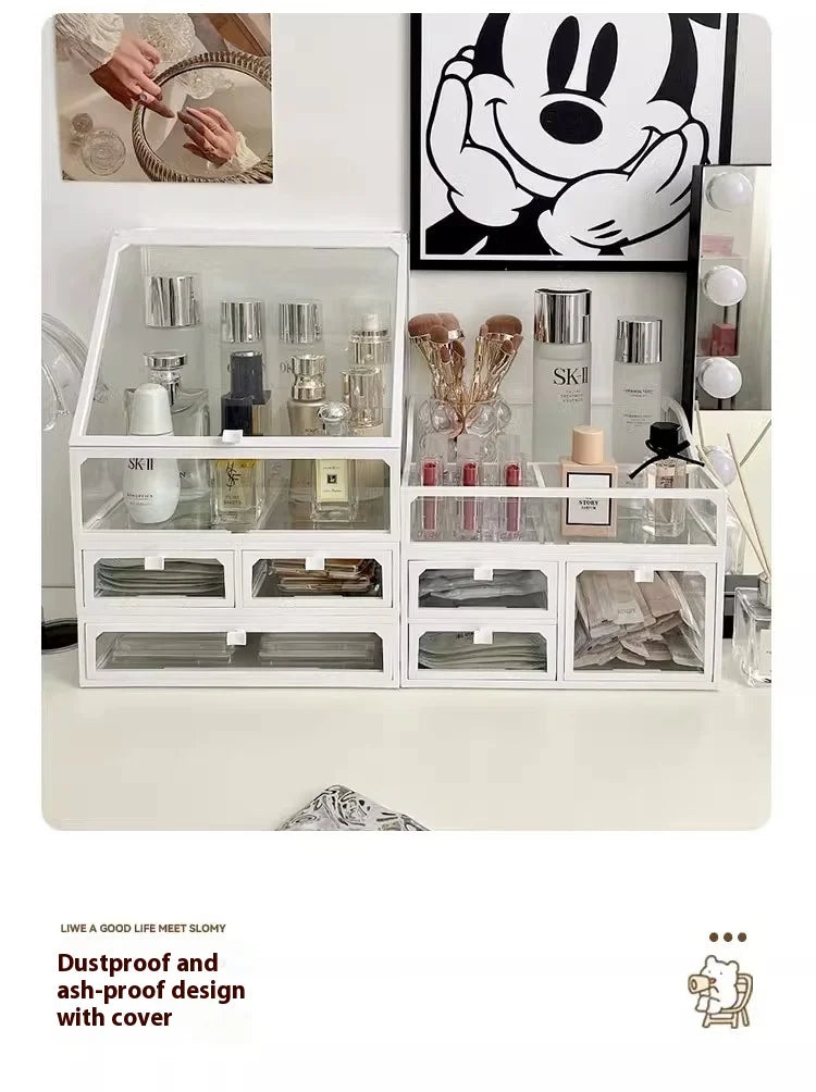 Armoire Rangement Cosmétiques Anti-Poussière Grande Capacité – Organisateur Skincare, Maquillage & Pinceaux | Bureau & Coiffeuse
