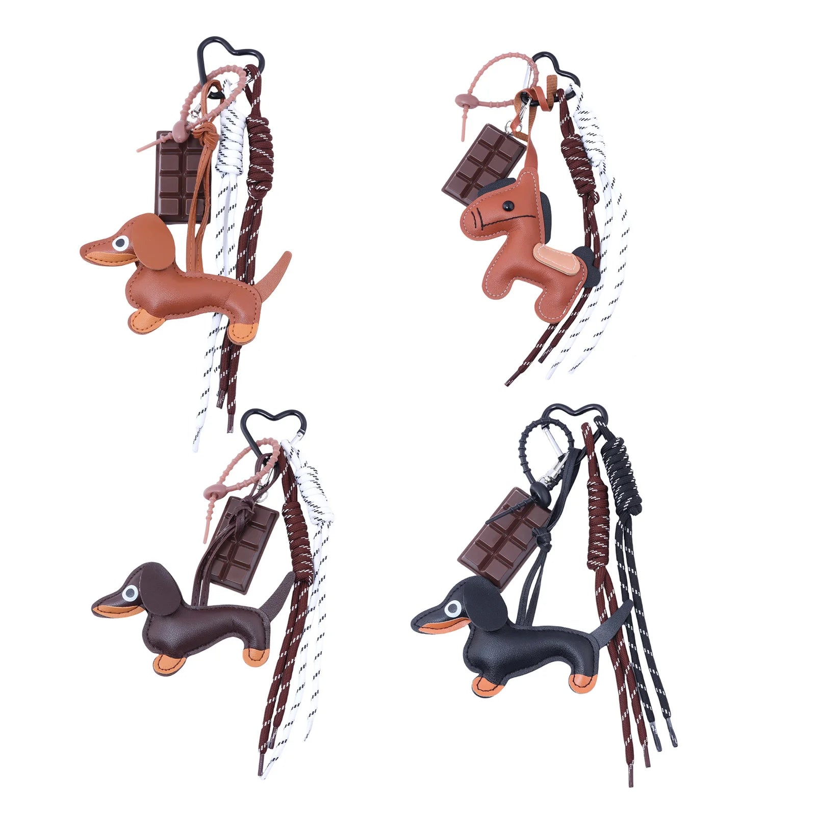 Porte-Clés Chien Saucisse Personnalisé – Pendentif Sac Corde Tressée Décoration Cadeau Mignon