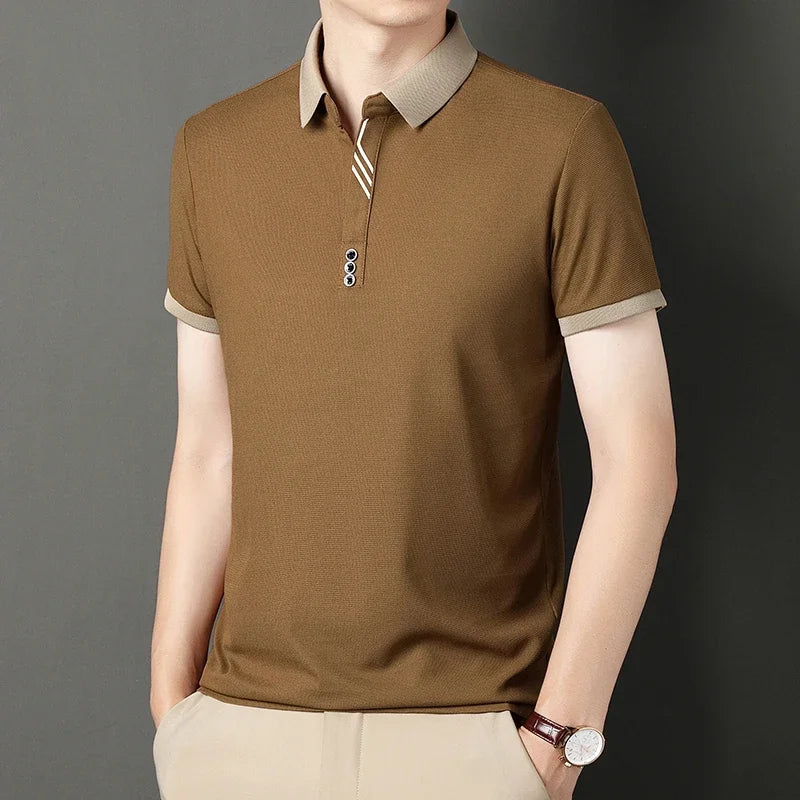 Polo Homme Couleur Unie Manches Courtes Été – Top Casual Fashion Confortable Business & Loisirs | Mode Homme