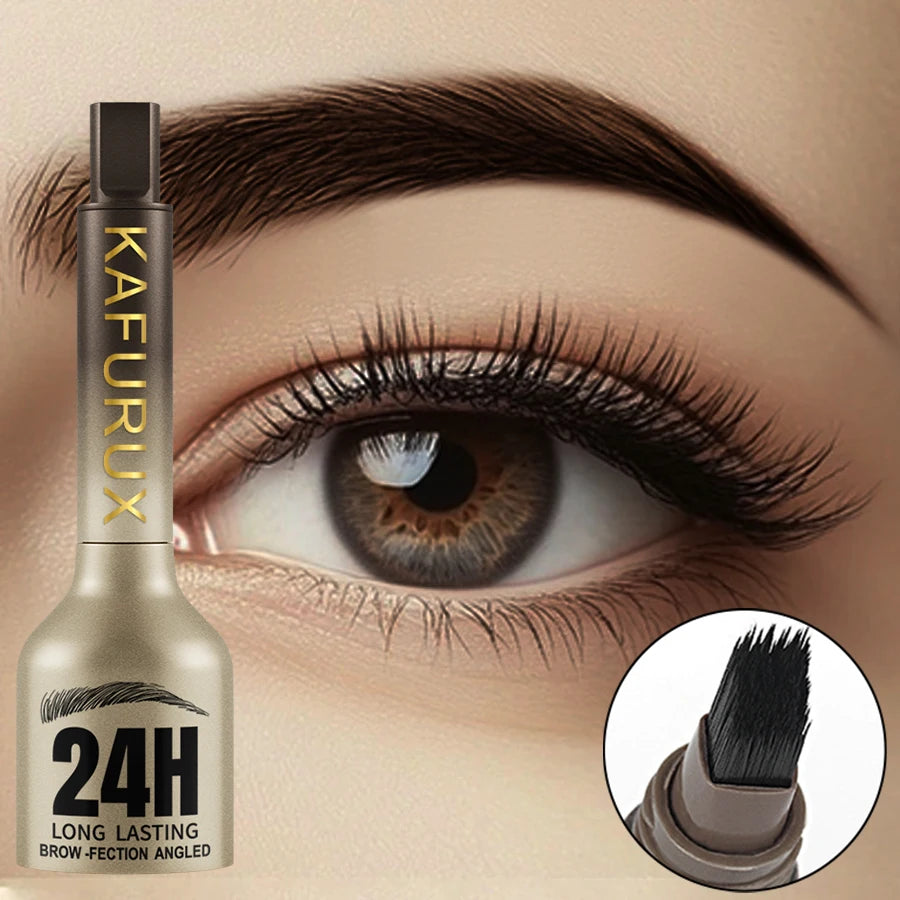 Crayon Sourcils 3D Dye Waterproof – 3 Couleurs Noir, Brun & Naturel | Grande Brosse Anti-Transfert