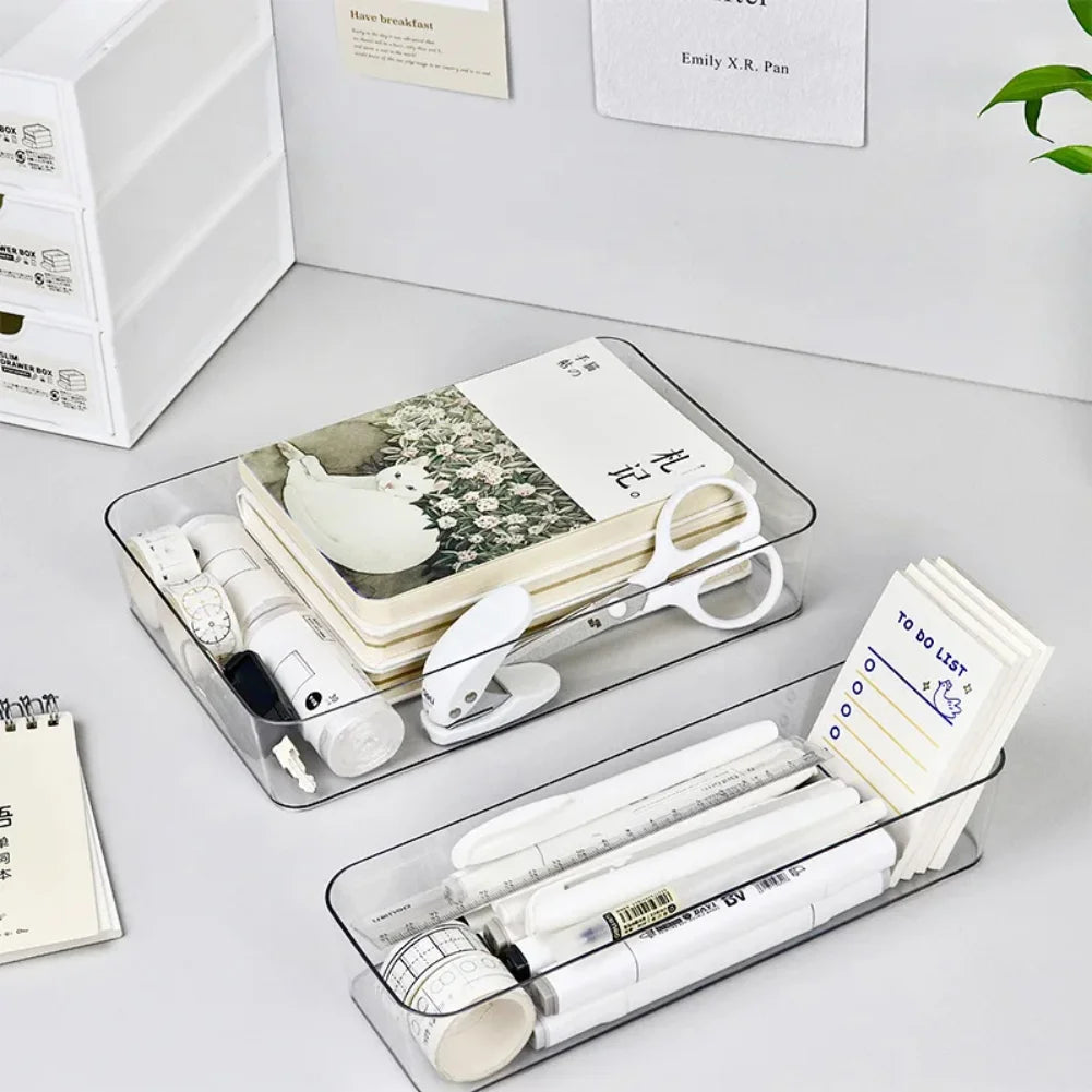 Organisateurs Tiroirs Bureau Maquillage 2025 – Boîtes Plastique Transparent | Rangement Salle de Bain & Bureau