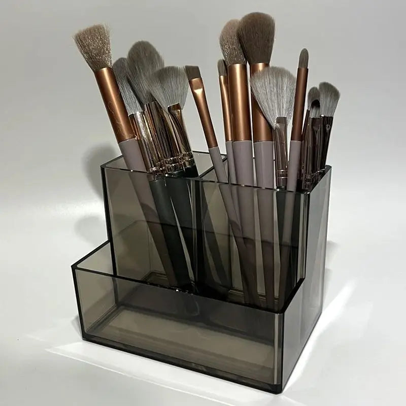 Boîte Acrylique Organisateur Maquillage 3-5 Grilles – Pot Pinceaux & Bijoux | Bureau & Coiffeuse