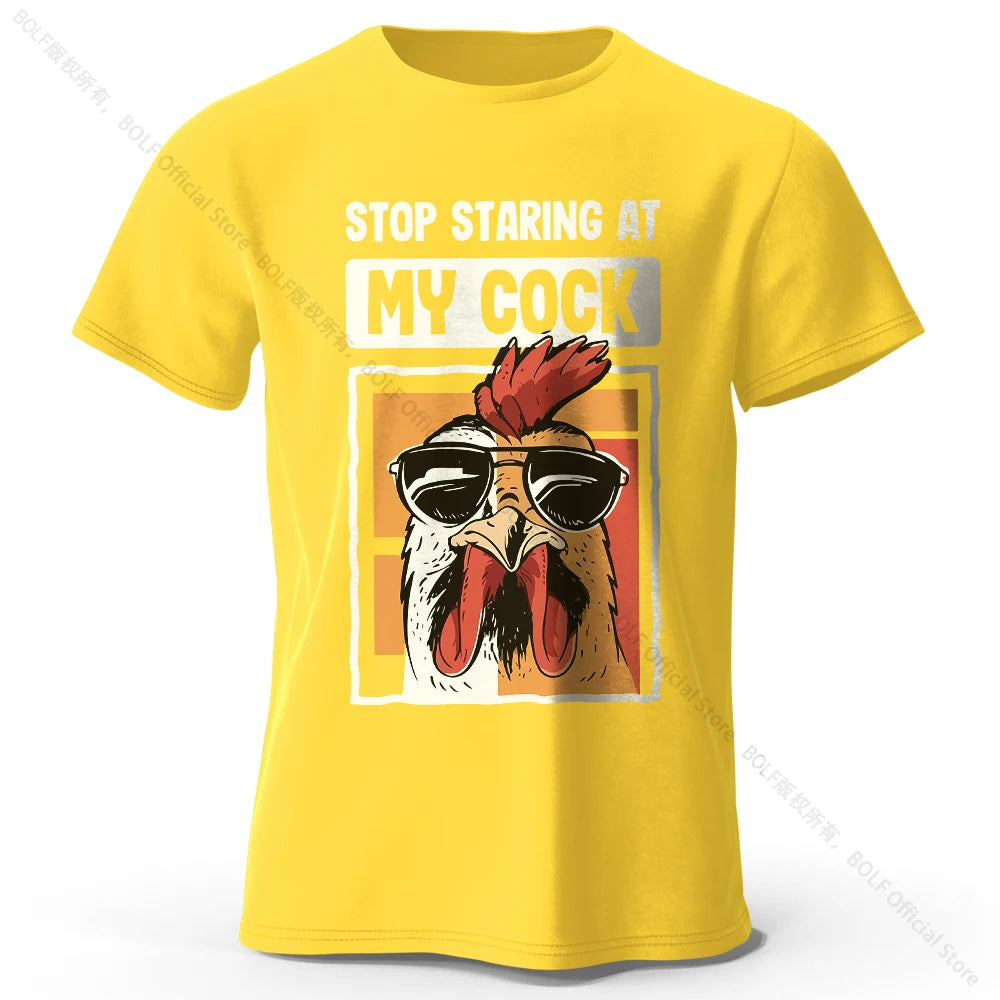 T-Shirt Humour Coq Imprimé Drôle 100% Coton Oversized Unisexe Homme Femme Été – Tee Graphique Funny Casual Streetwear | Mode Unisexe Tendance