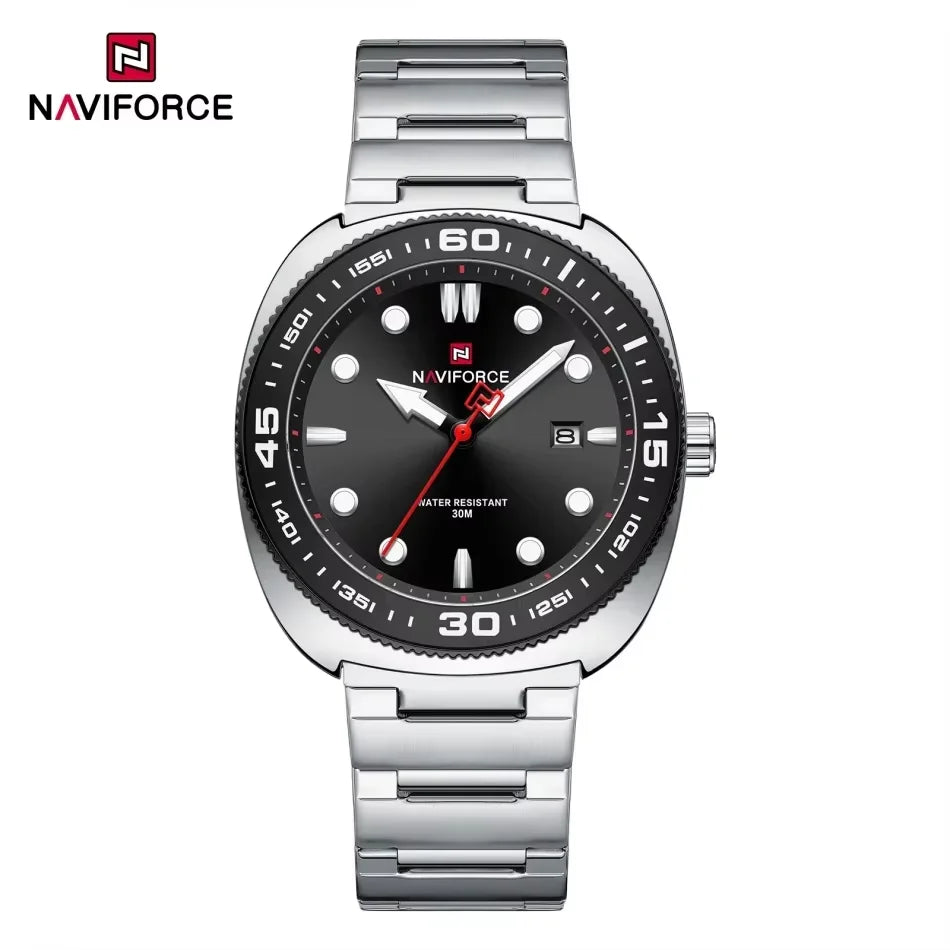 Montre Homme NAVIFORCE Sport Luxe Acier Inoxydable Quartz Date Étanche 30M – Fashion Tendance