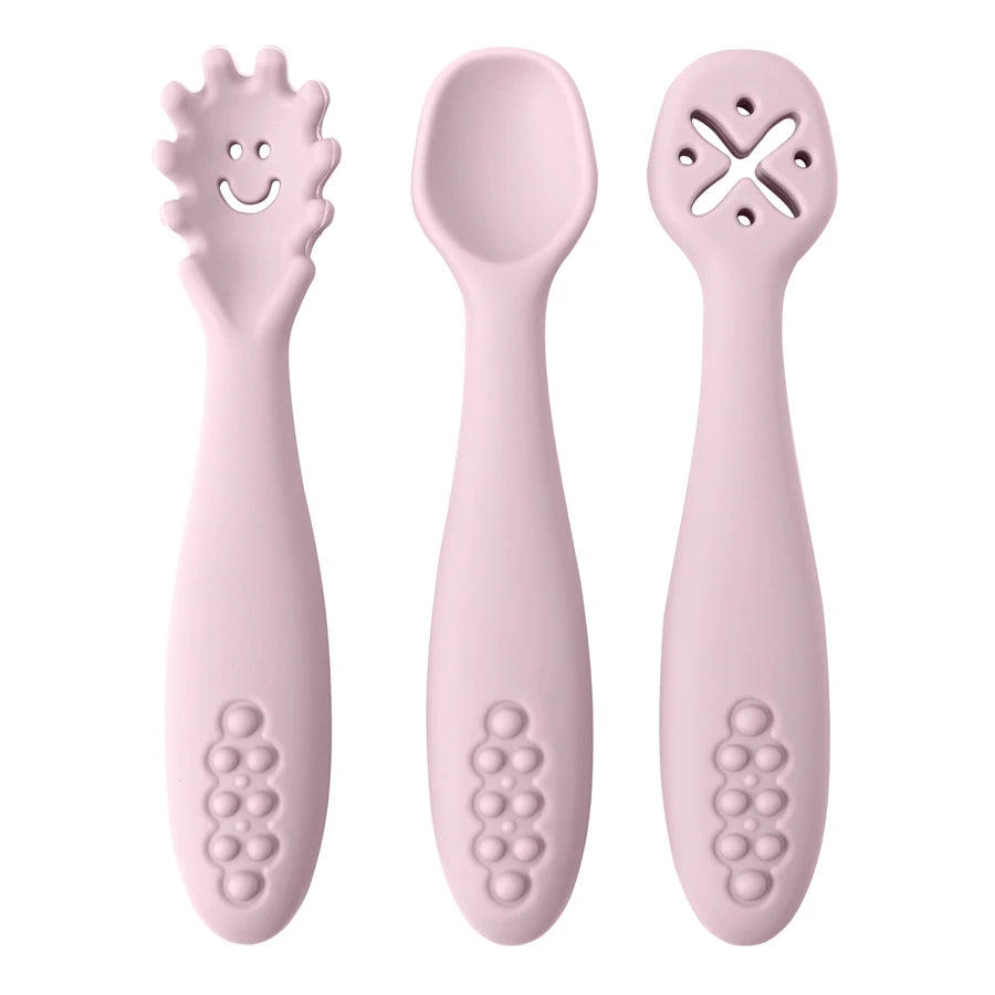 3-teiliges Baby-Lernlöffel-Set – Ergonomisches Besteck für Kleinkinder