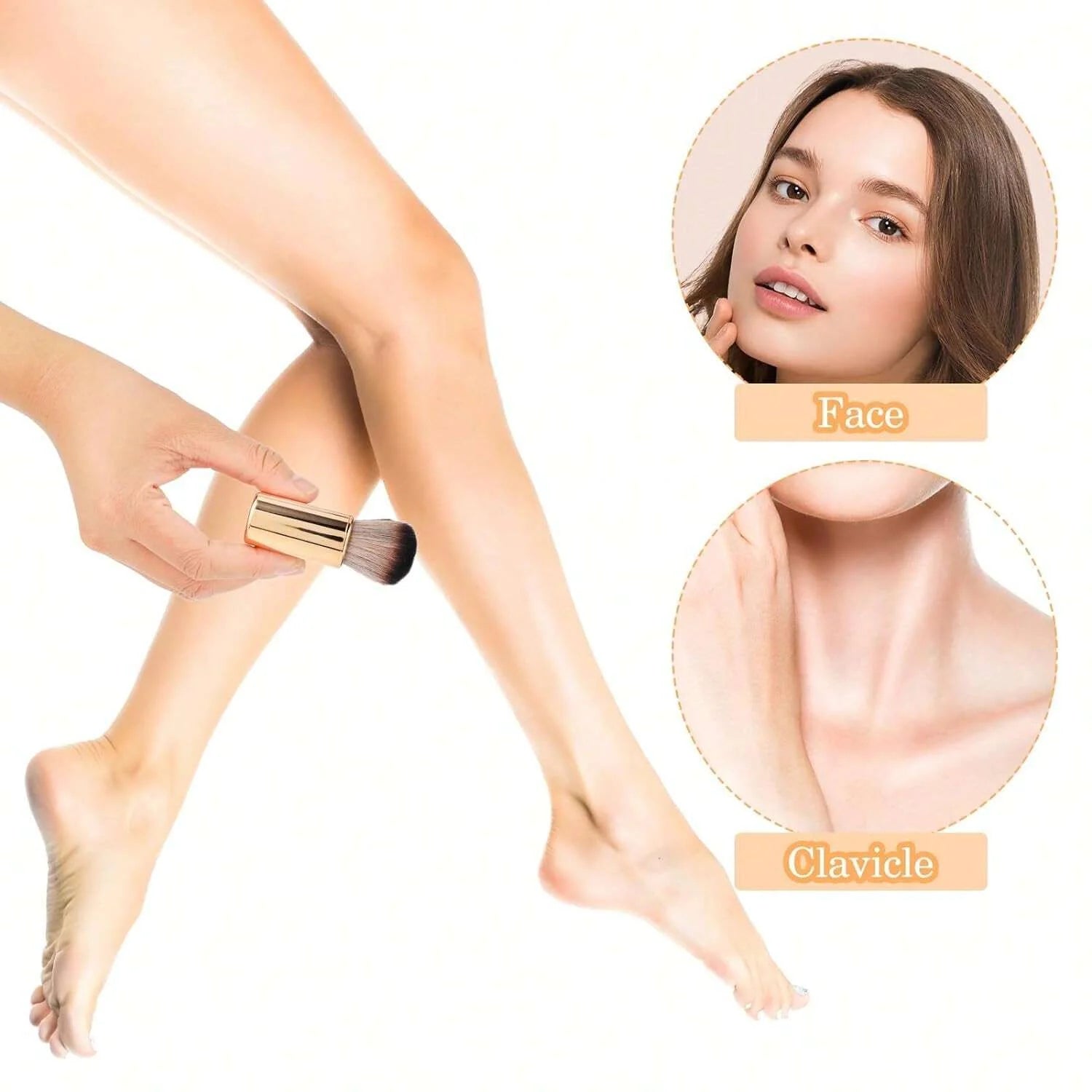 Pinceau Autobronzant Rose Gold – Corps & Jambes | Applicateur Self-Tanning Portable