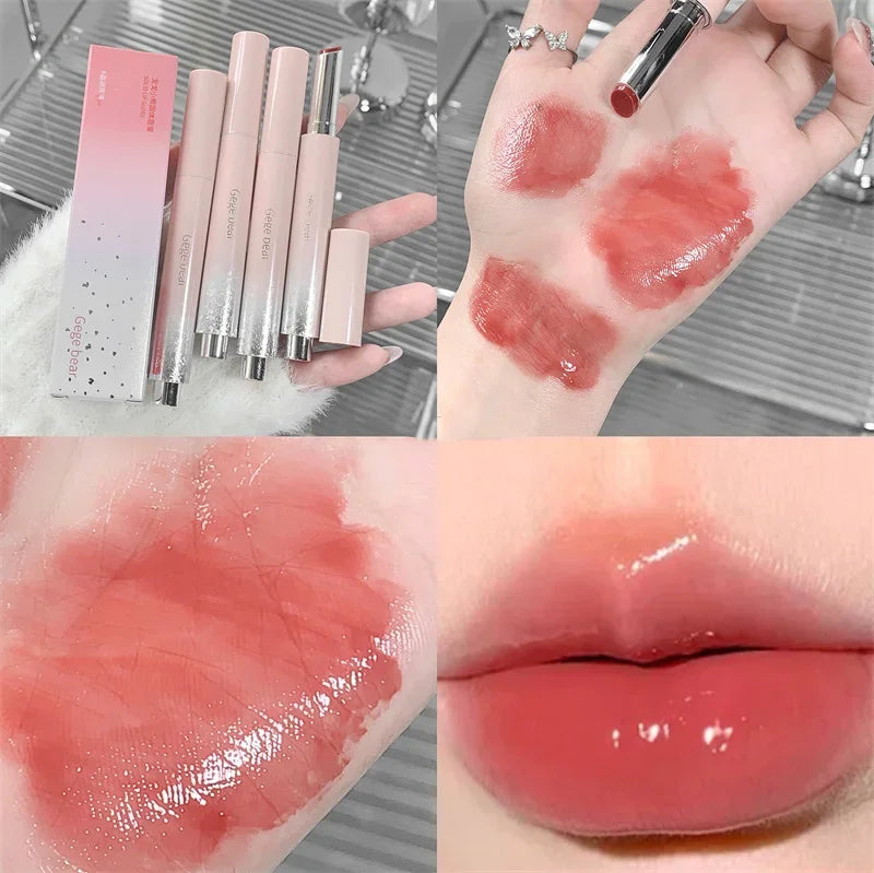 Gloss Jelly 6 Couleurs Miroir Hydratant – Rouge à Lèvres Solide Brillant Teinture Maquillage