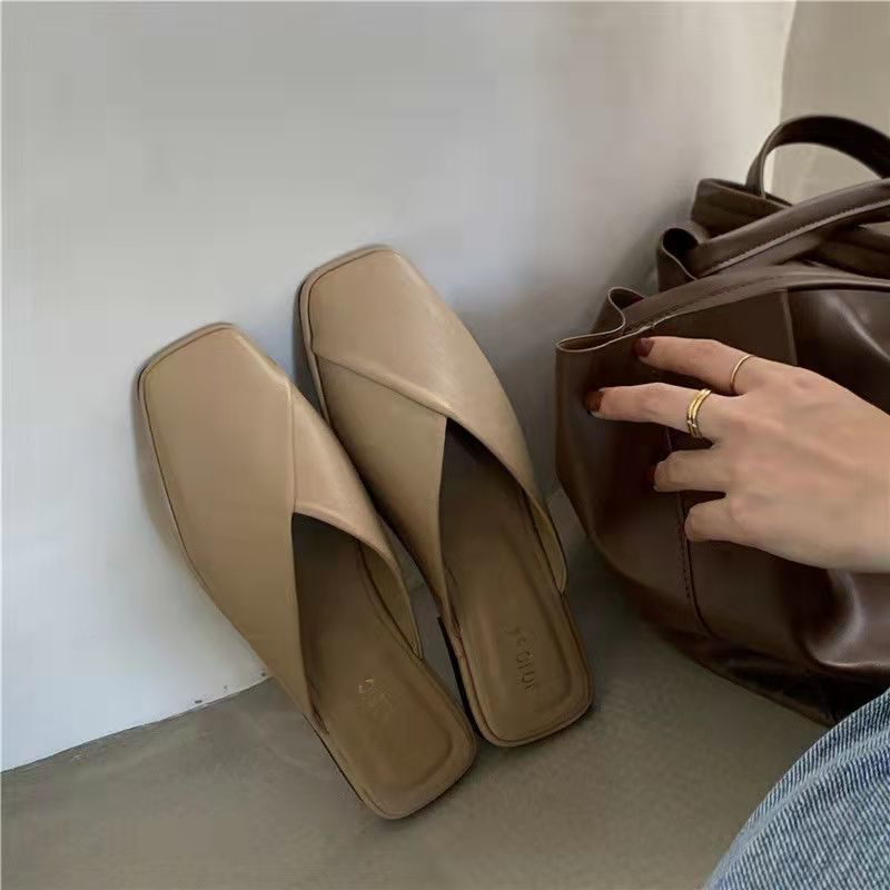 Mules Designer Miroir Luxe Plate Femme 2025 – Sandales Cuir Intérieur Maison Fashion