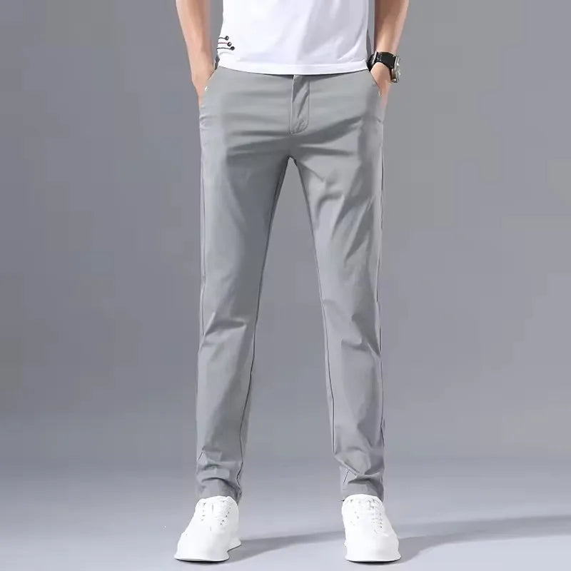 Pantalon Homme Slim Coton Stretch – Business Casual Golf Style Coréen Léger Printemps Automne | Mode Homme Premium