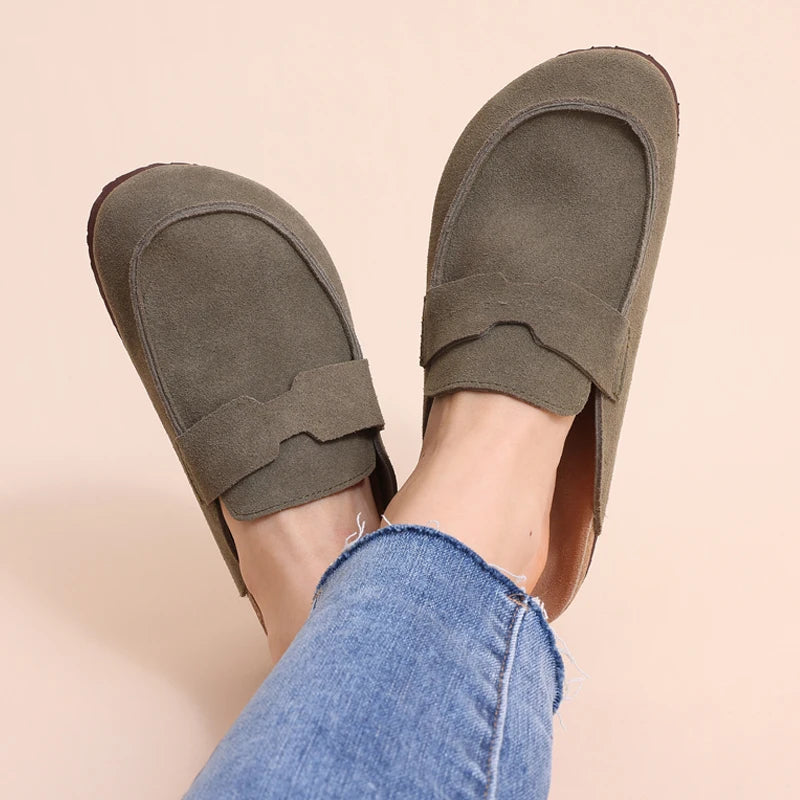 Clogs Liège Suède Unisexe Plage Non-Slip Smile – Mules Outdoor Maison Fashion