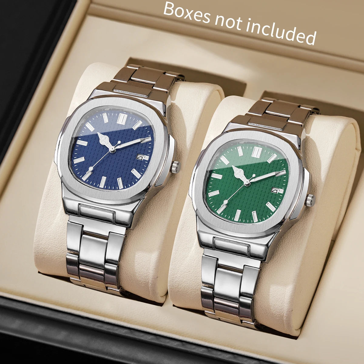 Lot 2 ou 4 Montres Homme Business Quartz Carré Calendrier – Set Fashion Casual Sans Boîte