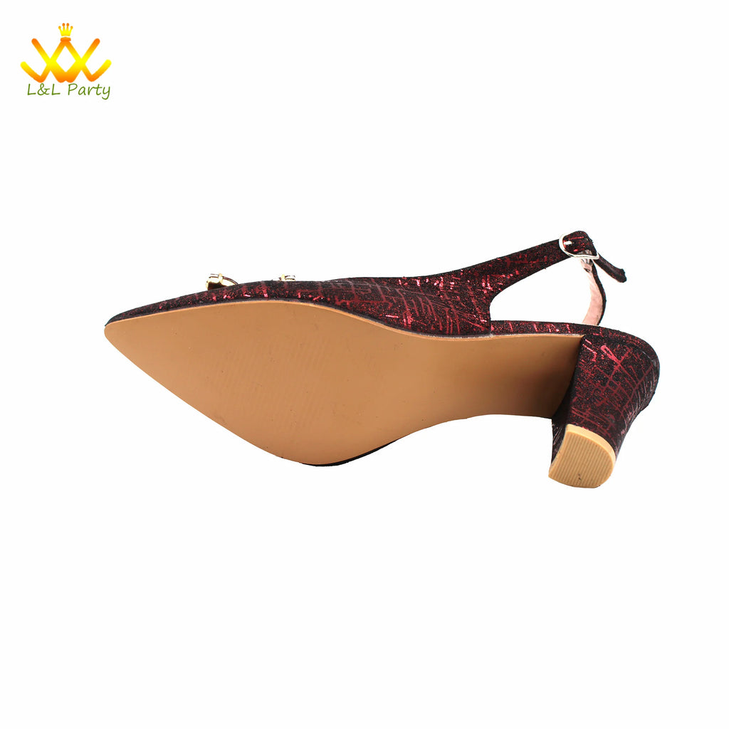 Ensemble Chaussures + Sac Italien Orange Cristal – Pumps Luxe Mariage Fête 2024