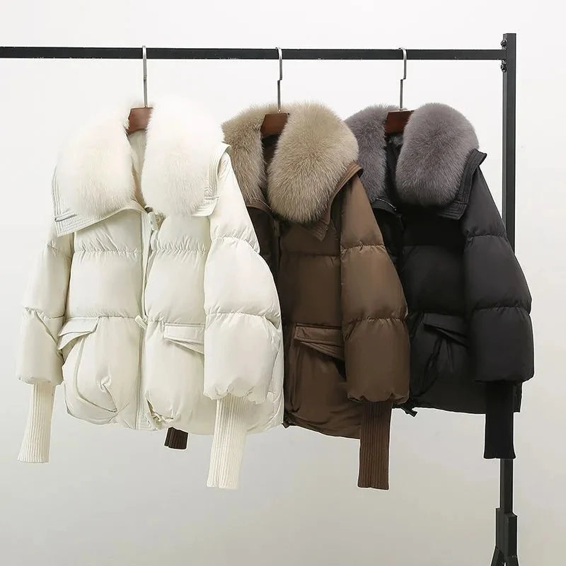 Doudoune Parka Femme Col Fourrure – Manteau Matelassé Chaud & Épais | Hiver 2025