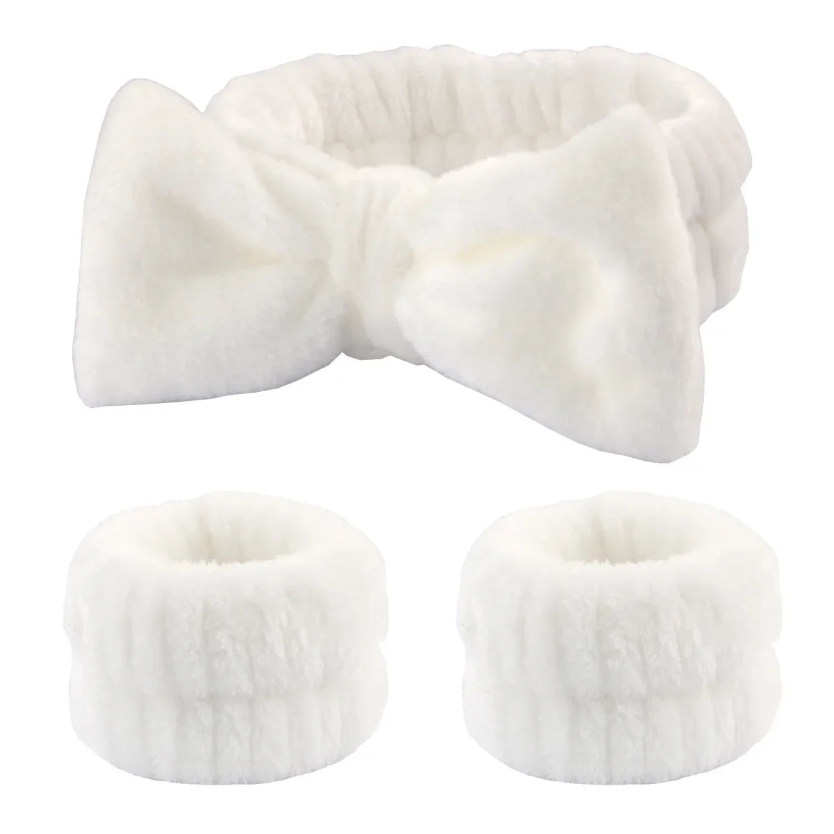 Lot 3 Bandeaux Spa Microfibre – Serre-Tête Lavage Visage & Poignet Absorbant | Scrunchie Maquillage