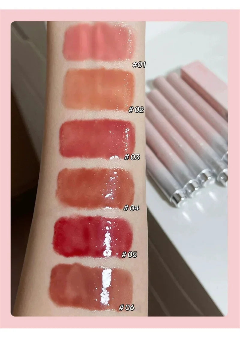Gloss Jelly 6 Couleurs Miroir Hydratant – Rouge à Lèvres Solide Brillant Teinture Maquillage