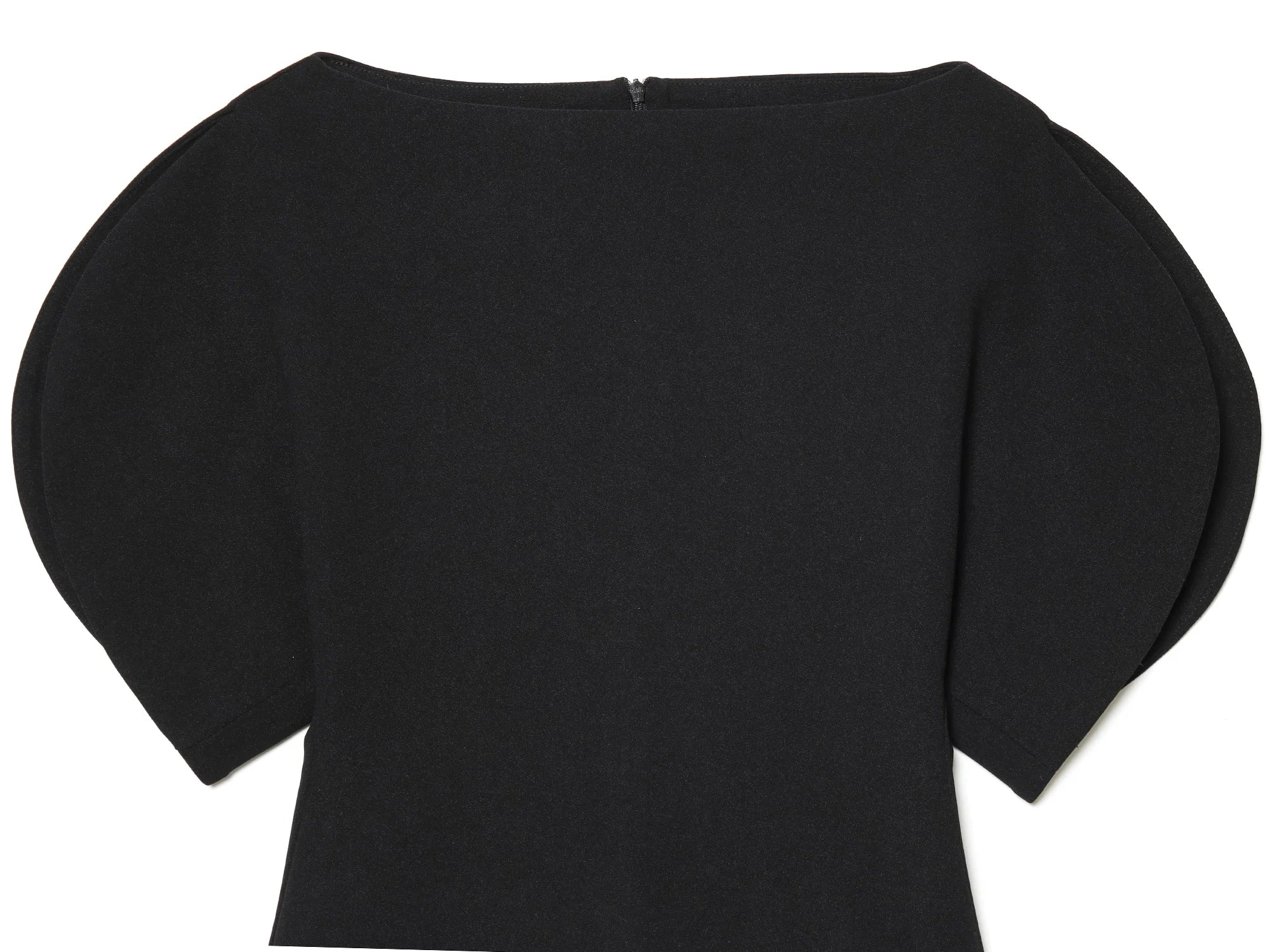 Blouse Noire Vintage Femme – Manches Bouffantes Courtes & Ourlet Asymétrique | Chic Tendance Printemps 2026