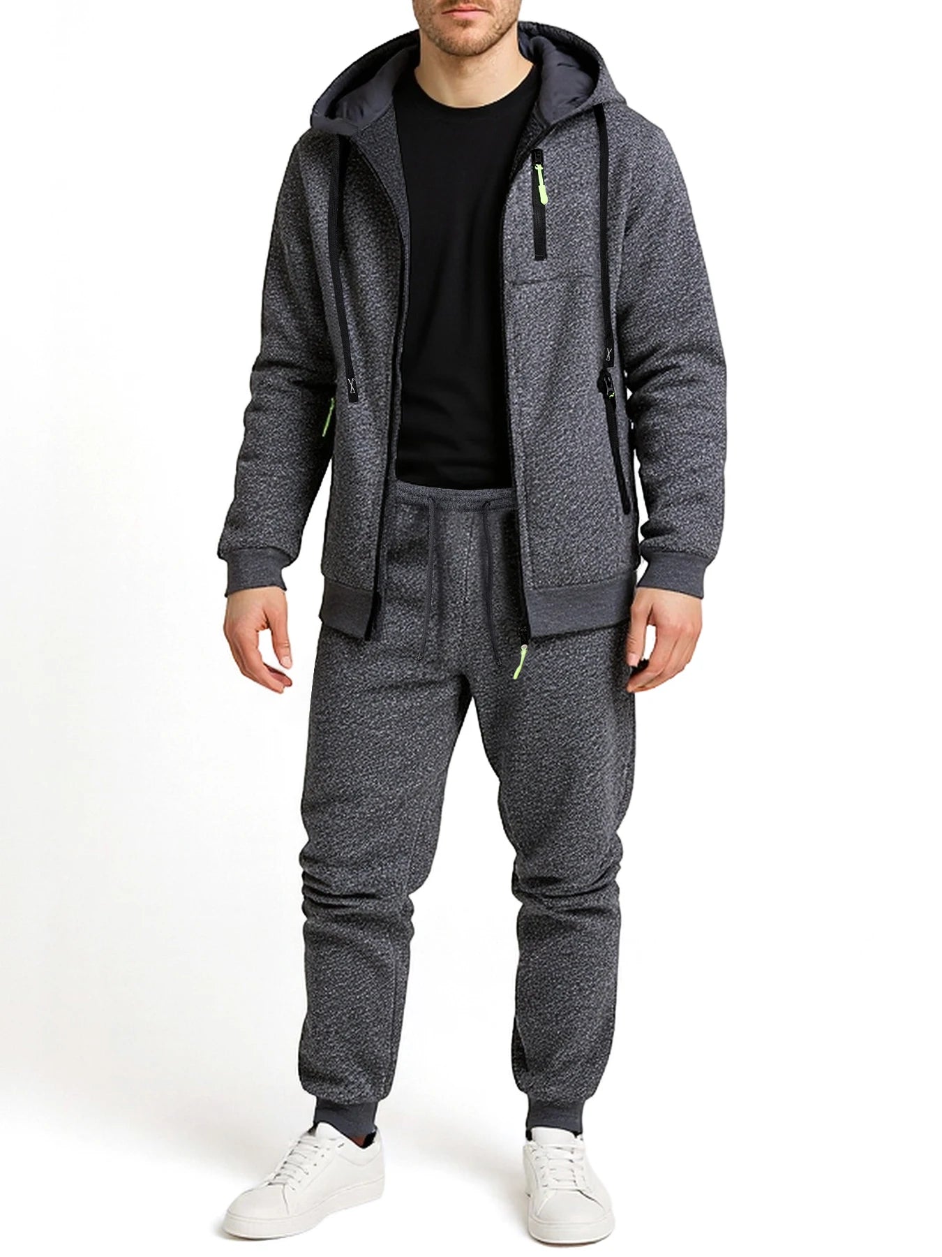 Ensemble Jogging 2 Pièces Homme Zip Capuche – Sweatshirt Pantalon Sportswear Casual Automne