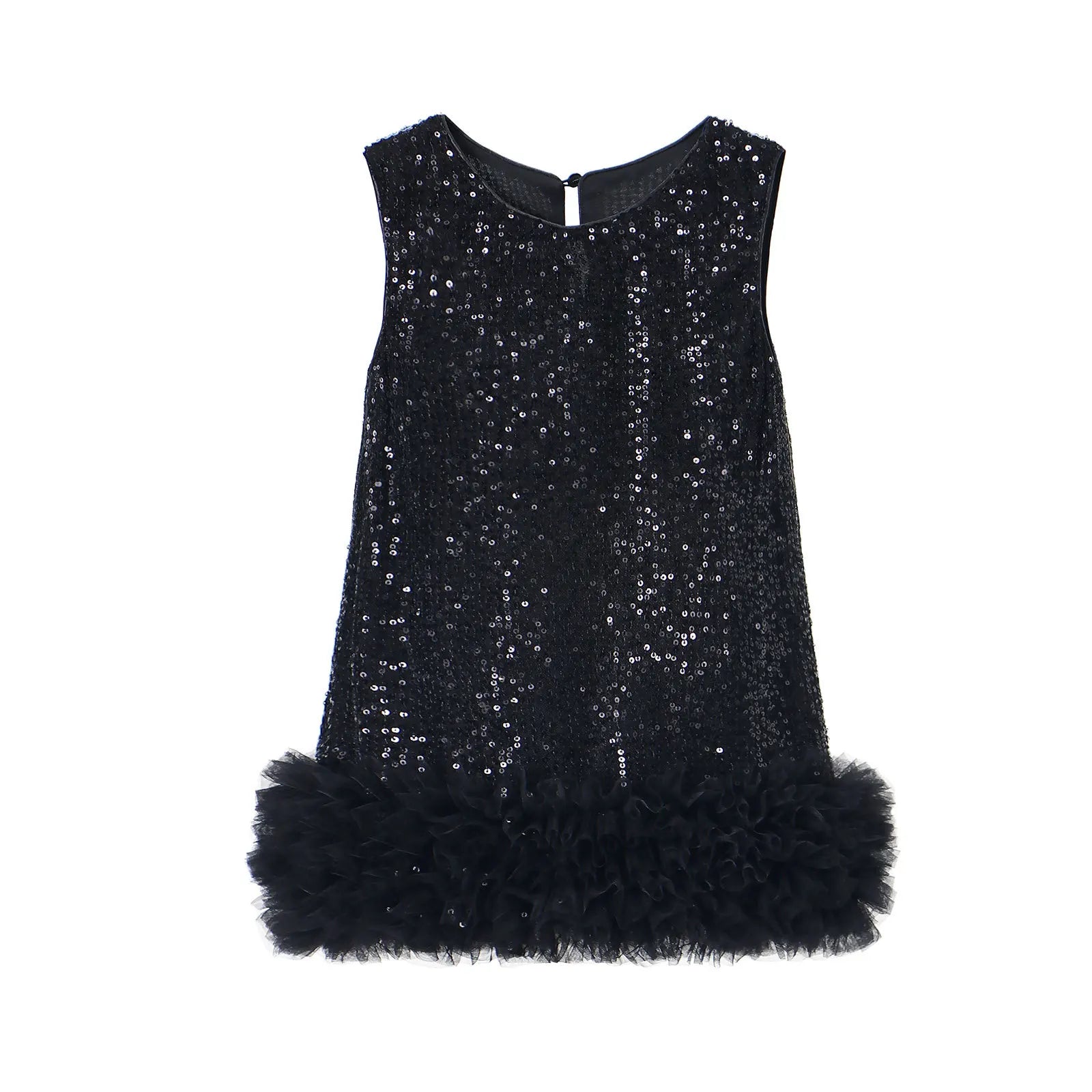 Robe Princesse Fille À Paillettes Sans Manches – Tenue Anniversaire Fête 2-8 Ans