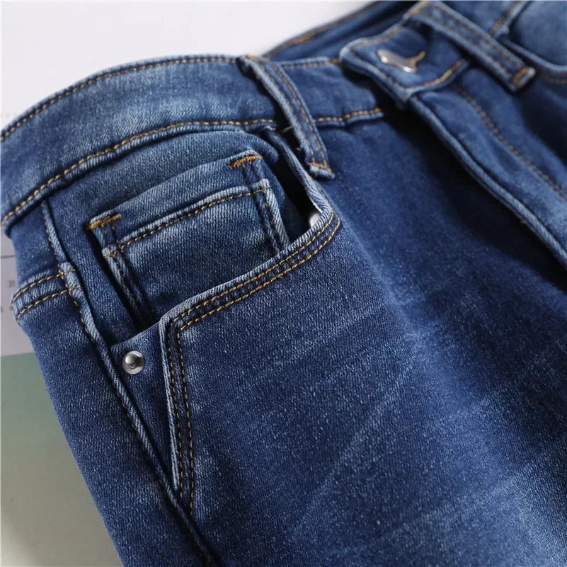 Jean Femme Thermique Skinny Taille Haute Chaud Polaire Stretch Denim – Pantalon Crayon Hiver Neige Confortable | Mode