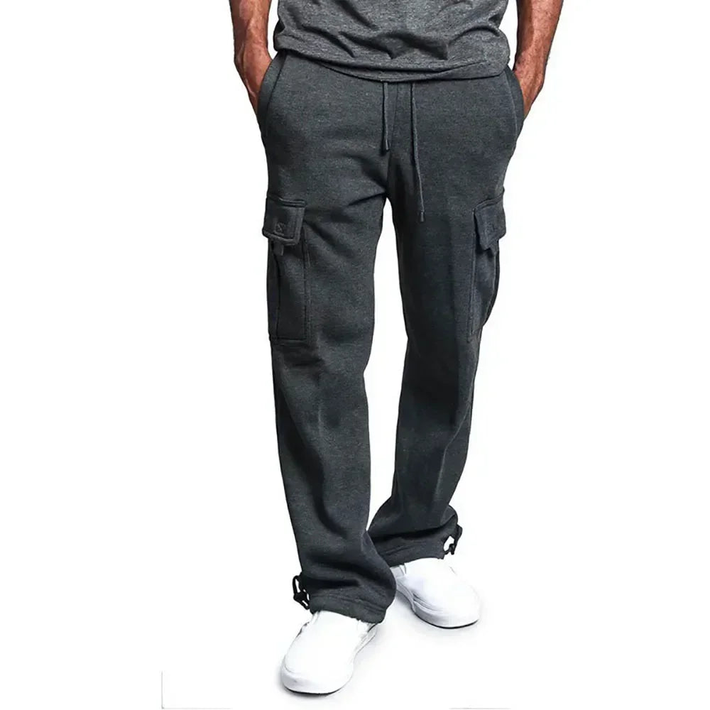 Pantalon Cargo Homme Polaire Loose – Multi-Poches Jogging Hip Hop Streetwear Automne Hiver | Mode Homme Premium