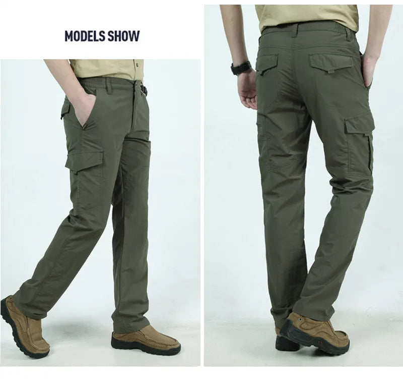 Pantalon Cargo Homme Léger Imperméable Séchage Rapide Tactique Camping Outdoor – Respirant Casual Été | Mode Homme Aventure