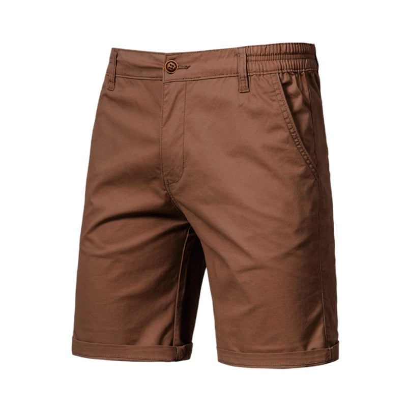 Short Homme 100% Coton Couleur Unie Ceinture Élastique Casual Business Social Plage Été Haute Qualité 10 Coloris Disponibles – Short Premium Multifonction | Mode Homme Été Premium