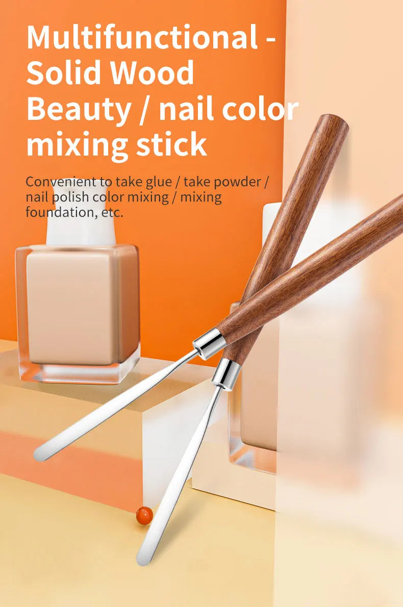 Spatule Inox Nail Art – Tige Mélangeuse Crème & Fond de Teint | Outil Mélange Maquillage & Accessoires