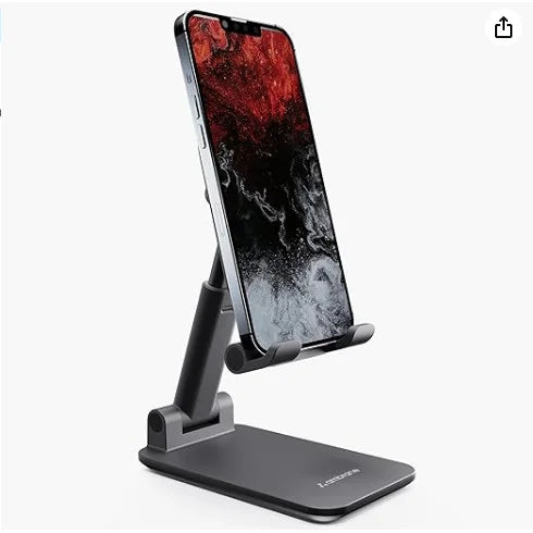 Suporte Dobrável Ajustável Para Celular Tablet Preto Branco Universal Para Mesa Cama Estável Prático