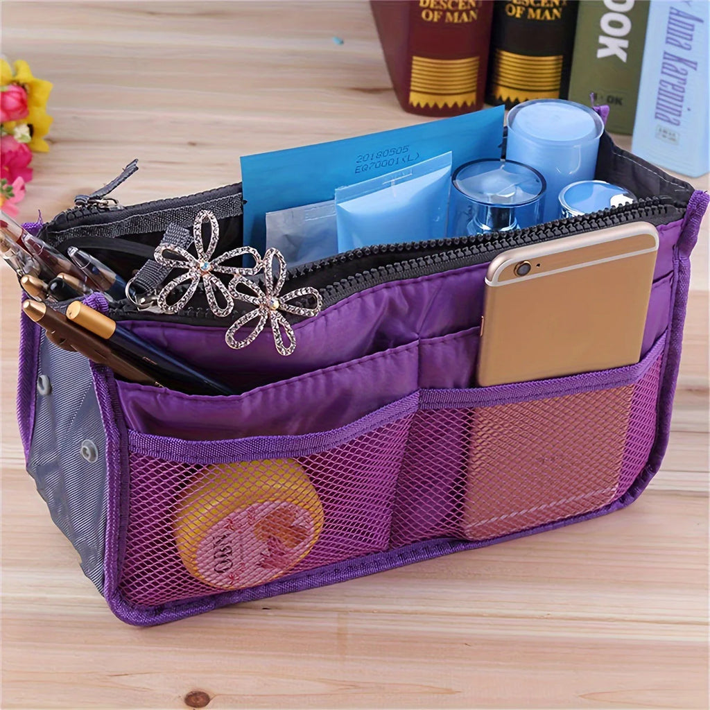 Sac Rangement Bi-Fold Double Zip – Grande Capacité | Organisateur Maquillage & Toilette