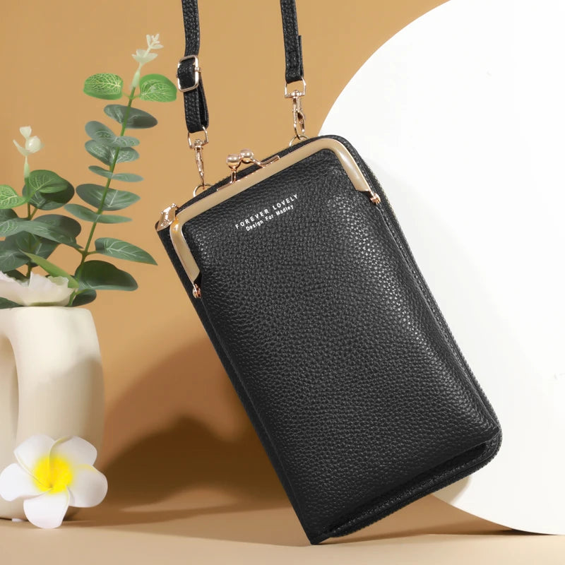 Mini Sac Bandoulière Femme Cuir Mat – Pochette Messenger Clutch Téléphone Tendance
