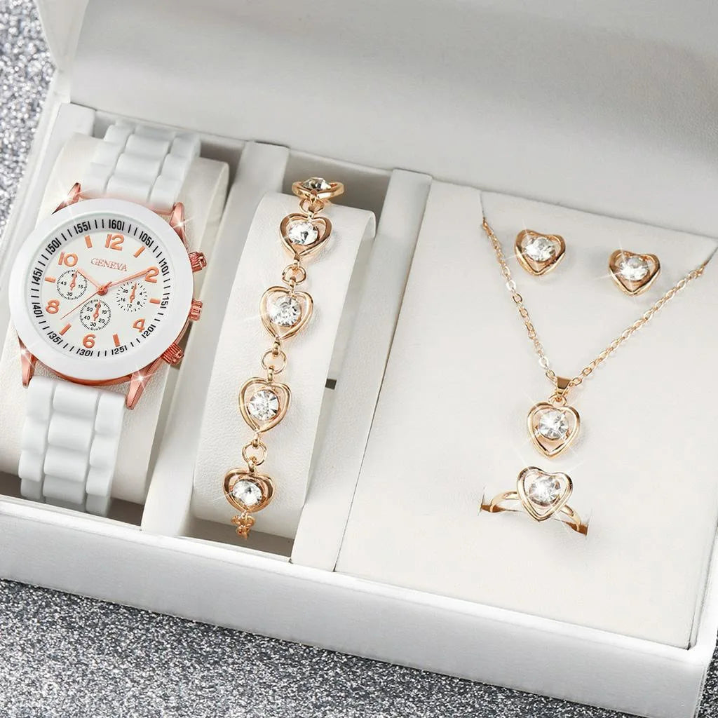 Montre Femme Fashion Silicone Blanc Couple Quartz Élégante Robe Cadeau Tendance Intemporelle | Montre Femme Fashion Silicone Couple Premium