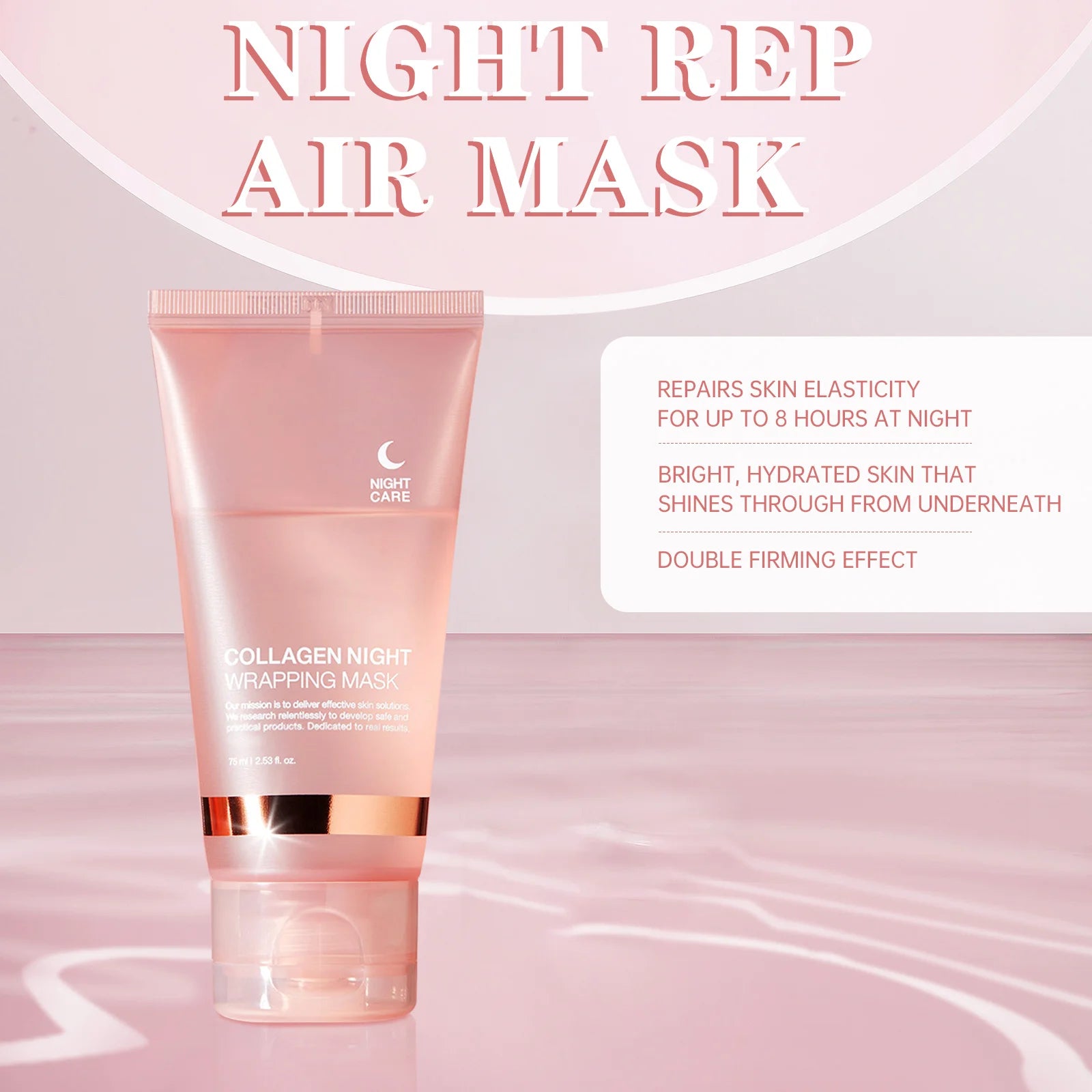 Masque Nuit au Collagène Hydrolysé 75ml – Fermeté, Hydratation & Éclat | Anti-Relâchement & Teint Terne