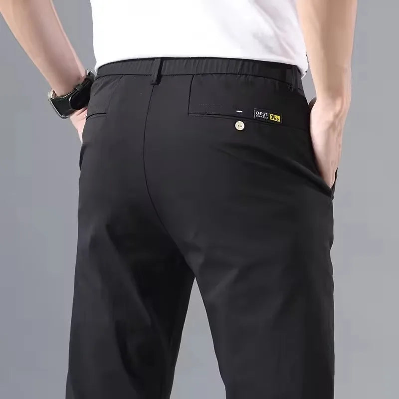 Pantalon Homme Slim Coton Stretch – Business Casual Golf Style Coréen Léger Printemps Automne | Mode Homme Premium