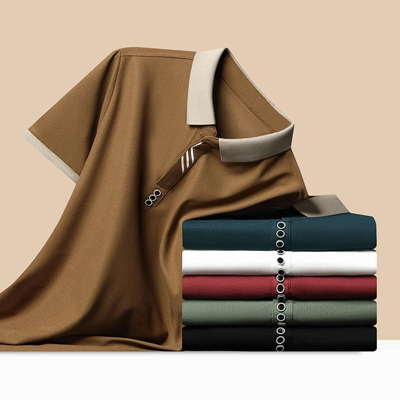Polo Homme Couleur Unie Manches Courtes Été – Top Casual Fashion Confortable Business & Loisirs | Mode Homme