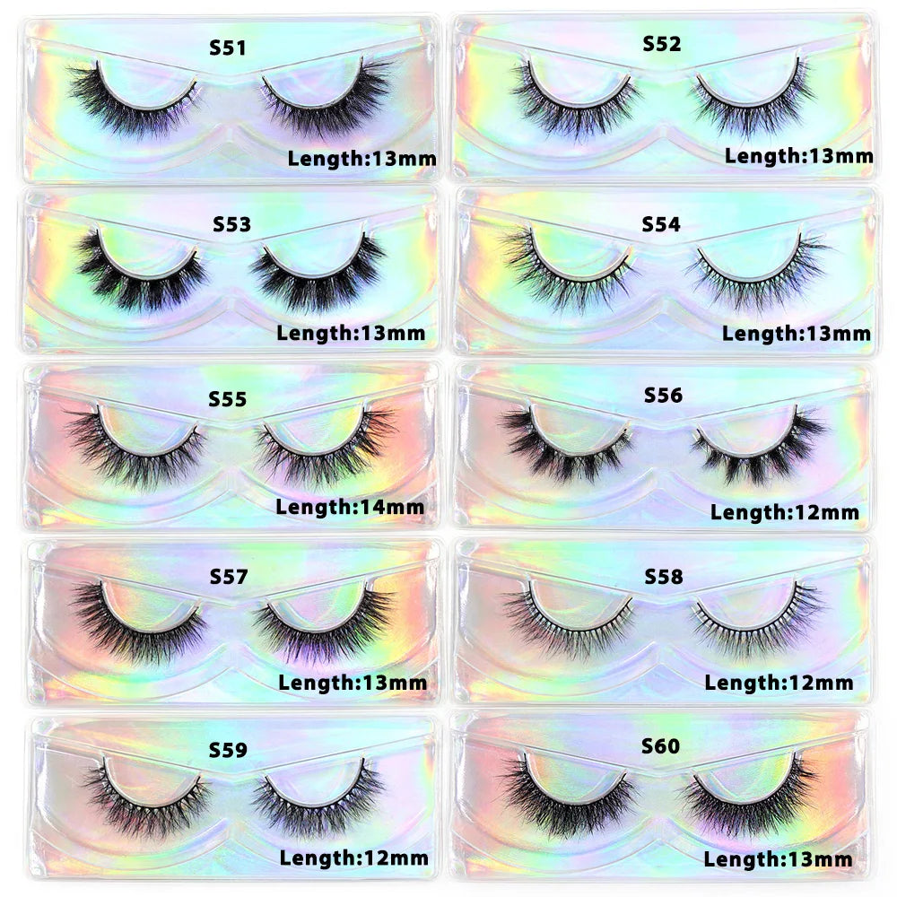 Faux Cils Naturels Courts Fluffy LEHUAMAO – Volume 12-15mm Wispy | Extension Cils Vison Maquillage