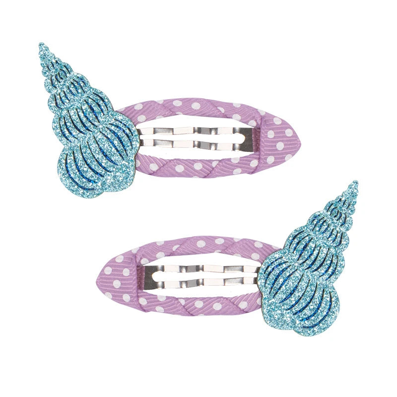 Lot 2 Barrettes Fille Bébé Motifs Adorables – Pinces Cheveux Enfant Animal Fruit Fleur Lapin Kitty