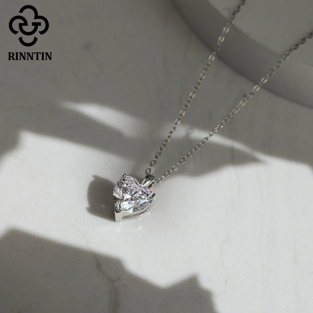 Collier Pendentif Cœur Argent S925 Zircon Cubique 8A – Éclat Diamant Taille Cœur | Chaîne Fine Luxe | Bijou Haut de Gamme Femme | Cadeau Premium