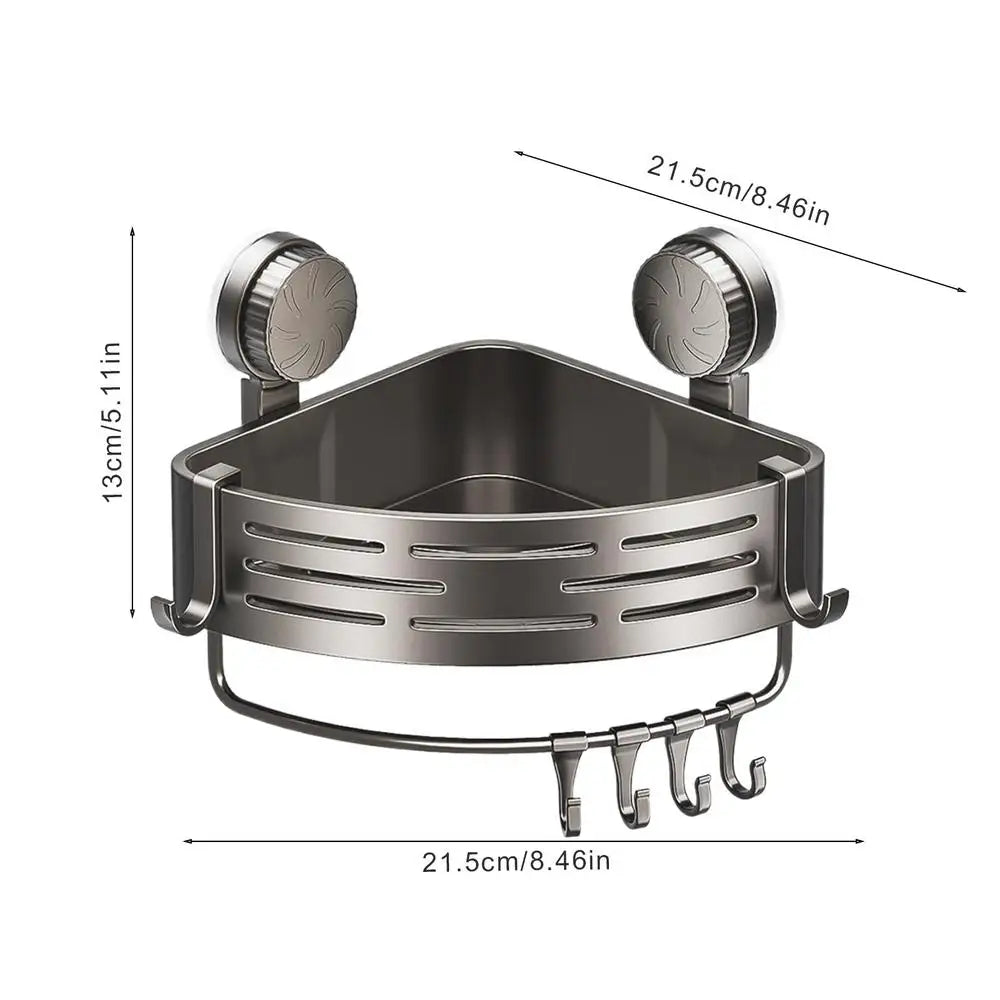 Étagère Douche Angle Triangulaire Sans Perçage – Ventouse Murale, Rangement Salle de Bain & Douche | Coin Pratique