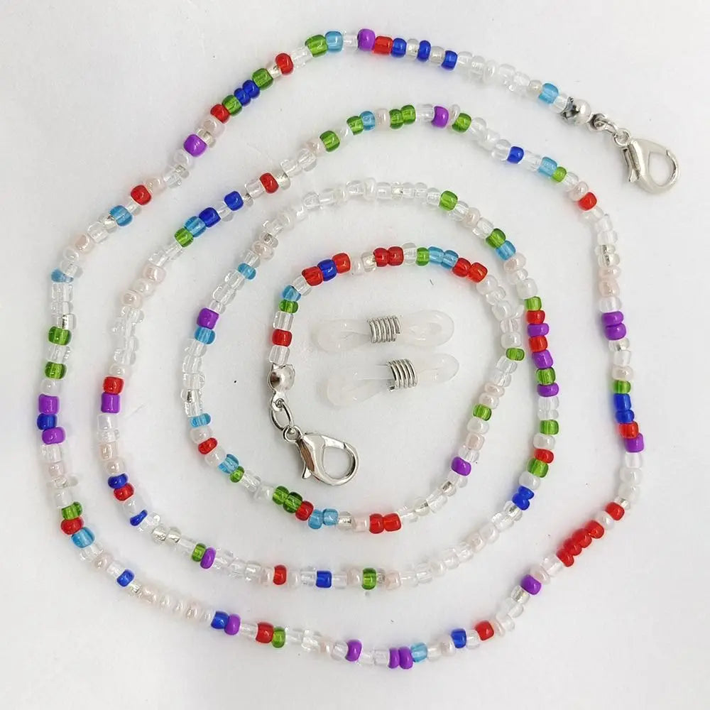 Chaîne de Lunettes Cristal Colorée – Cordon Lunettes de Soleil & Collier Tendance | Accessoire Femme