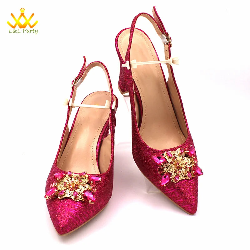 Ensemble Chaussures + Sac Italien Orange Cristal – Pumps Luxe Mariage Fête 2024