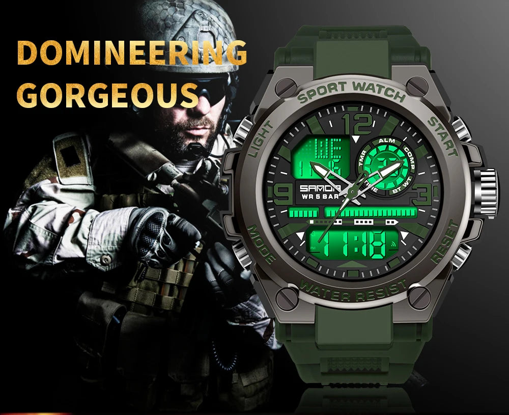 Montre Homme SANDA 6024 Militaire Sport Luxe Quartz 5ATM Étanche – Robuste & Fashion
