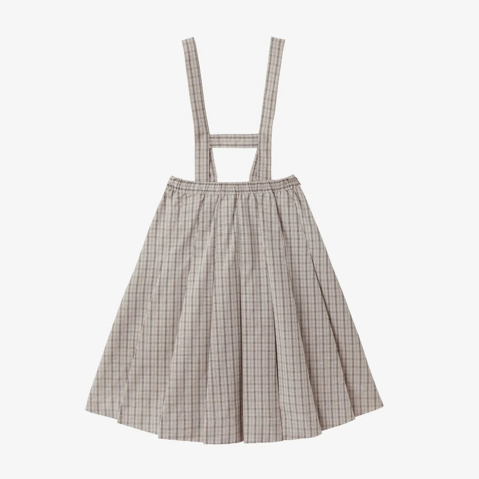 Tenue Assortie Famille – Robe Smockée Carreaux Marron Fille & Pull Tricoté Garçon Collection Heritage