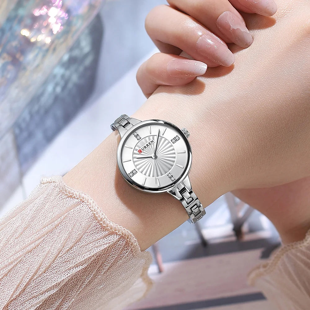 Montre Femme CURREN Luxe Diamond Quartz – Acier Étanche Élégante Dress Diamant