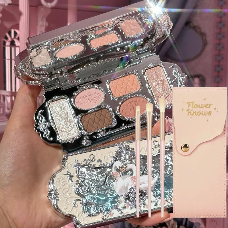 Palette Fards à Paupières Flower Knows Swan Ballet – 6 Teintes Mat, Shimmer & Nacré | Glitter